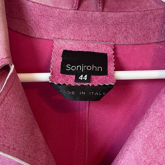 Sonirohn Y2K long line pink leather coat 42 made in Italy - Picture 4 of 10